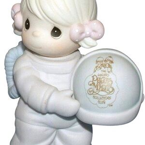 Precious Moments White and Pink Astronaut Figurine